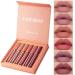 6 pieces make-up lipstick set matt nude lip gloss set durable matt liquid lipstick-up set nonstick cup not fade waterproof lip gloss for beginners