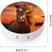 Brown Horse Round Case For Contact Lens Kit Storage Box with Mirror Printed - Buy Online on GoSupps.com