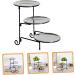 FELTECHELECTR 1 Set Three Tier Fruit Bowl Perfume Display Stand Fruit Dish Food Tray for Desktop Snack Basket Fold Silver 24x23cm - Buy Online on GoSupps.com