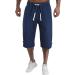 Buy Cewifo Men's Linen Workout Shorts - Casual Cotton Cut Short Pants in Marine Black & White | Summer Styles up to 5XL - Buy Online on GoSupps.com