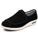Comfort Diabetic Foot Shoes Autumn and Winter Old People with Velvet Warm Walking Shoes Strap Adjustable with Fat and Wide Breathable Leisure Shoes 11 Black