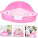 CIYODO Box Rabbit Toilet Pet Training Corner Hedgehog Potty Tub Tray for Bathtub Bunny Potty Plastic 33X29.5X14CM Pink - Buy Online on GoSupps.com