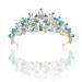 Fineder Tiaras and Crowns  Crystal Tiara Headpiece Rhinestone Hair Jewelry for Women Ladies Bridal Bride Princess Queen Birthday Wedding Pageant Prom Halloween Costume Party Blue