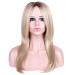 Ladies wig long smooth lace front wig blond natural real hair head circumference adjustable high -quality sexy long hair for daily wear carnival costumes cosplayeen party