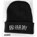 Shop Aoner 'Bad Hair Day' Beanie Hat - Winter Knit Cap with Embroidery | Hip-Hop Style Black with White Text - Buy Online on GoSupps.com