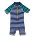 BONVERANO Baby Boys Sunsuit/Swimsuit UPF 50+ Sun Protection One Pieces with Zipper Swimwear with Sun Hat 9 Months Stripe/Green