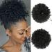 Afro Puff Drawstring Ponytail, Premium Synthetic Curly Natural Drawstring Ponytails for Black Women Natural Black