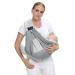 CUBY Portable Breathable Baby Sling Baby Essentials for Newborn Quick Dry Air 3D Mesh Fabric Wrap Baby Carrier Adjustable Sling Easy Toddler Carrier for Newborn up to 0-24 Months 45 lbs Mesh Grey