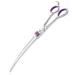 Dog Grooming Scissors Shears Professional Straight, Curved Hair Cutting Blending Texturizing Shears for Dogs Cat Pet Rainbow 440c Japanese Stainless Steel 7 Inch 7 Inches Purple Curved