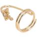 Women Finger Nail Ring Fashionable Fingernail Rings Nail Art Accessory for Parties and Daily Life (3057 gold) - Buy Online on GoSupps.com