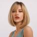 Haircube Short Bob Wig with Bangs - Heat-Resistant Ombre Blonde Wigs for Women | Perfect for Parties Cosplay & Daily Use - Buy Online on GoSupps.com