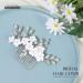Catery Silver Bridal Hair Comb with Crystal Headpiece and White Flower - Bride Wedding Hair Accessory for Women and Girls - Buy Online on GoSupps.com