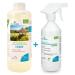 Homedica odor remover home 1l + refill bottle 500ml - vegan & made in Germany - microbiological enzyme cleaner for textiles upholstery & animal skins - against unpleasant smells