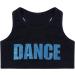 YUUMIN Girls Sleeveless Shiny Letters Print Crop Top Sports Bra Dance Vest Blue 10 - Buy Online on GoSupps.com
