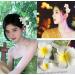 12Pcs White Hawaiian Plumeria Flower Hair Clip Set - Foam Hair Pins for Beach Wedding Party (2.4 Inch) - Buy Online on GoSupps.com