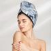 Hair Towel Wrap Quick Drying Towel Turban with Button | Cute Chameleons on Blue | Perfect for All Hair Types - Buy Online on GoSupps.com