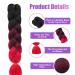 Aomig Braids Extensions - 24 Strands Artificial Hair for Box Braids | Black & Burgundy Red Braiding Hair - Buy Online on GoSupps.com