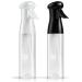 Hair Spray Bottle 2 Pack 10oz/300ml, OIOIPPIO Refillable Continuous Sprayer Hair Water Ultra Fine Mister Spray Bottle for Hairstyling, Cleaning, Gardening,Skin Care BPA Free(Black&White) Black+white