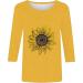 biJerou Women s 3/4 Sleeve Sunflower Print Top - Casual Summer T-Shirt in Yellow XL - Perfect for Every Occasion - Buy Online on GoSupps.com