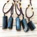 Stone Raw Stone Natural Crystal Black Tourmaline Stone Pendant Necklace Wired Charm Stone Pendants Accessories Supplies Tools Balance Gemstone Decoration ningxiao - Buy Online on GoSupps.com
