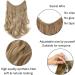 Wire in Hair Extensions No Clip in Curly Wavy Hairpieces Invisible Natural Hair Extension 20" - Dark Brown - Buy Online on GoSupps.com