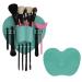 Silicone Makeup Brush Organizer + Makeup Brush Cleaning Mat - Brush Holder for Air Drying. Easy to Mount to Wall Mirror Dresser or Tile (Mint Green) Mint Green 1