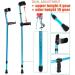 Forearm Crutches Adjustable Adjustable Crutch Aluminum Cane Height Adjustable Forearm Elbow Underarm Crutch Telescopic Blue Folding Walking Stick Lightweight Arm Crutch Journey - Buy Online on GoSupps.com