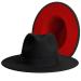 Classic Wide Brim Fedora for Women Men Two Tone Fedora with Band Adjustable Felt Panama Hat Outer Black Bowknot Large