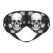 White Flowers and Skull Print Eye Covers Soft Eye Masks for Sleeping Cute Sleep Nask Blackout Travel Sleep Blindfold for Men & Women Black 1 Count (Pack of 1)