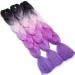 Tess Braids Extensions | 60 cm Jumbo Kanekalon Hair - Black Pink Purple & Blue 3 Pack for Box Braids - Buy Online on GoSupps.com
