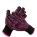 2 Pcs Professional Heat Resistant Glove for Hair Styling Heat Blocking Gloves for Curling, Flat Iron and Hair Styling Tools, Silicone Bump, Pink Edge 2 Silicone Bump Gloves