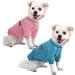 Hualisiji dog sweater Small dog sweatshirt hooded sweaters for dogs dogs hoodie chihuahua sweater warm and light with a soft texture elasticity easy to wear (pink+blue m) 2PCs pink+blue m