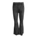Women's Black Flared Ankle Pants - Solid Color High-Waisted Jeans for Yoga and Fashion - Size S - Buy Online on GoSupps.com