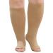 Putuo compression stockings thick calves for men: thrombosis socks women oversize support stockings open tip for flight medical running 1 pair beige 4xl