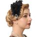 GENBREE 1920s Flapper Headband - Black Feather Hair Hoop for Women and Girls - Buy Online on GoSupps.com