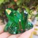 Crystal 100g Natural Green Angel Halo Quartz Crystal Cluster Titanium Coated Quartz Cluster electroplated Stone Suitable for Home Office Decoration HOMEZHOU