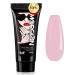 Morovan Poly Gel Nail Large Capacity: 60ml Pink Gel Nail Builder Gel Nail Gel Trendy Nail Art Design Nail Extension Gel Salon Nail Easy DIY Salon Nail at Home for Nail Art Beginner & Professional
