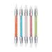 Rosavida 5Pcs Nail Art Sculpture Pen Silicone Double Ended Nail Art Tool with Acrylic Rhinestone Handle for Designing Painting Manicure