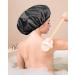 Keeygo Terry Lined Triple Layer Shower Cap for Women - Waterproof, Reusable and Ideal for Long Thick Hair - Black - Buy Online on GoSupps.com