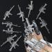 3D Metal Gun Nail Charms Set - Retro Silver Weapon Design - DIY Nail Art Accessories - Buy Online on GoSupps.com