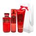 Bath & Body Works WINTER CANDY APPLE 3-piece Gift Set with a Red Bow for Holidays & Gifts - Body Wash Mist Body Cream - Full Size