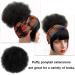 Afro Puff Drawstring Ponytail Short Afro Bun Extension Hairpiece Synthetic Curly Hair Ponytail for Black Women Afro Chignon Hairpieces Wig Party Cosplay Costume for Women - Buy Online on GoSupps.com