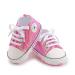 BAIELey walk in the clouds Baby Boys Girls Infant Canvas Sneakers High Top Lace up Bling Sequins Soft Sole Newborn First Walkers Shoe 6-12 Months Pink