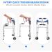 Health Line 3-in-1 Stand-Assist Folding Walker with Wheels - Supports 350lbs - Mobility Aid with Glide Ski - Toilet Safety Rail - Compact & Portable - Silver - Buy Online on GoSupps.com
