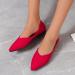 Women's Red Suede Pointed Toe Flat Casual Shoes - Size 8 - Buy Online on GoSupps.com