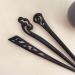 Vintage Chinese Hairpins Set - 6 Wooden Hair Clips & Sticks for Women and Girls - Elegant Black Hair Accessories - Buy Online on GoSupps.com