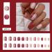 SINLOV Fake Nails Medium French Square False Nails Glitter Glossy Press on Nails Ballerina Acrylic Full Cover Fake Nail for Women and Girls - Buy Online on GoSupps.com