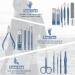 Manicure Set Professional Nail Clippers Pedicure Kit 16 pcs Stainless Steel Nail Care Tools Grooming Kit with Luxurious Travel Leather Case for Thick Nails Men Women Gift (Blue) - Buy Online on GoSupps.com