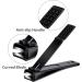 Stainless Steel Nail Clippers Set - Large/Small Fingernail & Toenail Cutter - Black 2 Piece Kit - Buy Online on GoSupps.com