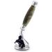 Luxurious synthetic horn tri-edge razor & stand Premium resin handle & high-quality chrome-plated razor holder